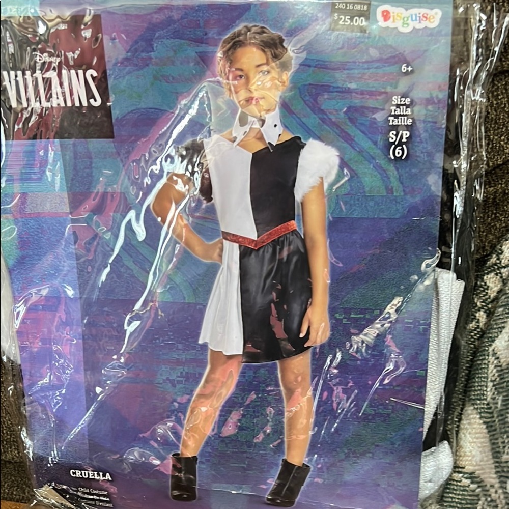 Disney Villains Cruella Kids Costume - Black and White